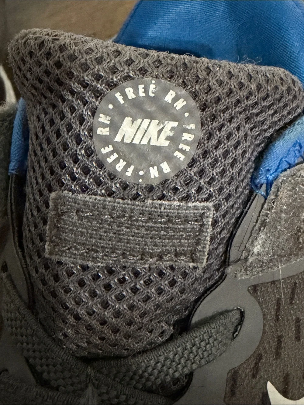 Nike Kids' Gray & Blue Athletic Sneakers | Nike Free Run | Size 7C